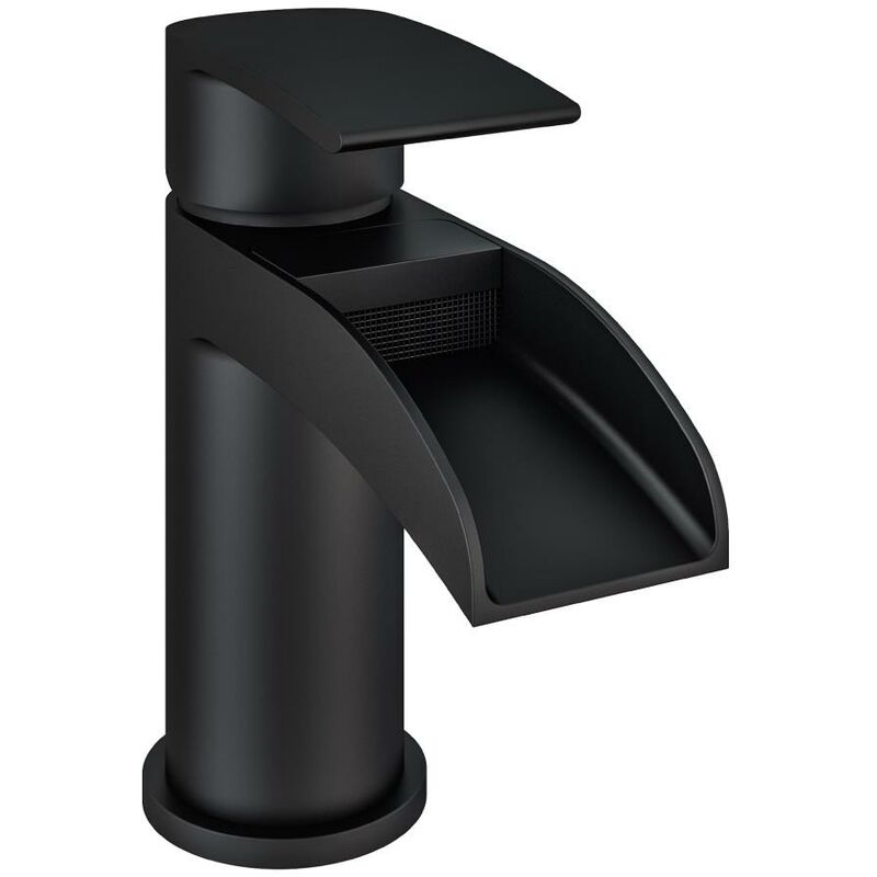 Niagara Waterfall Basin Mono Tap inc Waste Black AQ791015 - Aquarius