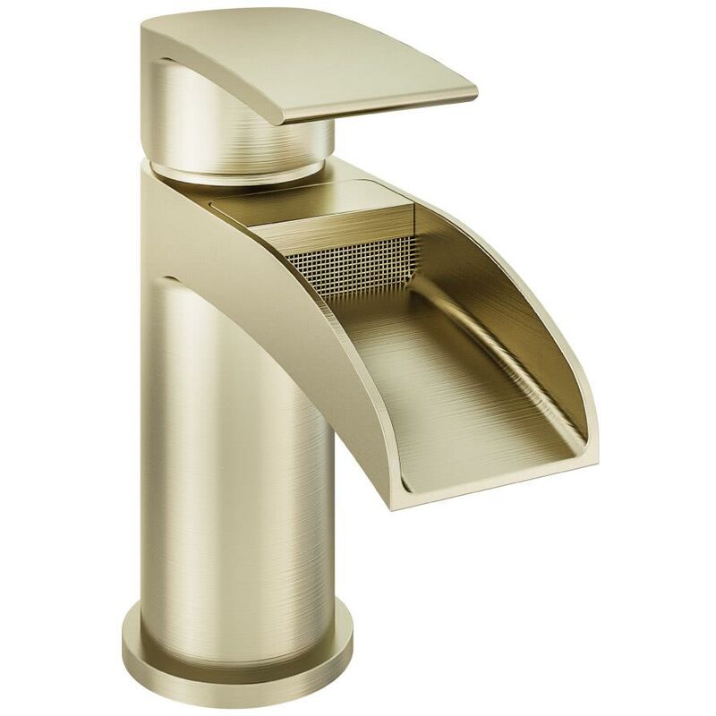 Niagara Waterfall Basin Mono Tap inc Waste Brushed Brass AQ791016 - Aquarius