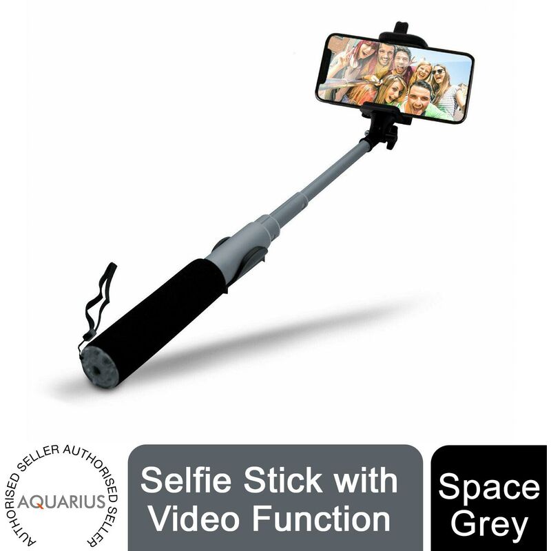 Selfie Stick with Video Function - Space Grey - Aquarius