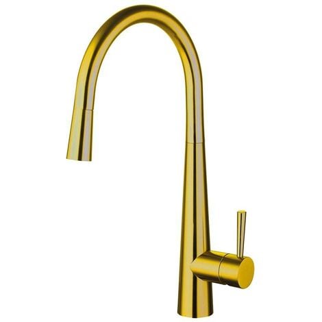 Aquarius TrueCook Series 9 Brushed Gold Pull Out Single Lever Kitchen Mixer Tap AQTK009BG - Brushed Gold