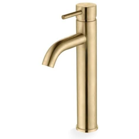 UKB Aquarius Zanelli Mono Tall Basin Tap - Brushed Brass