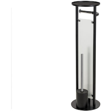 AQUASANIT Clever piantana wc multifunzionale nera con inserti cromo codice prod: A113002NR