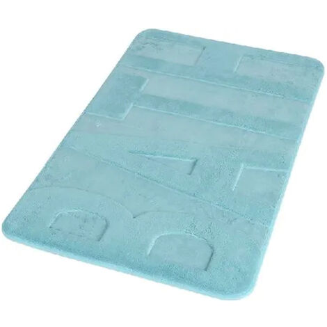 AQUASANIT Memory tappeto foam 45x75 con scritta "bath" azzurro chiaro codice prod: TABA4575AZ