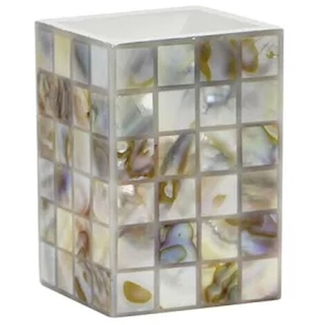 AQUASANIT Perl bicchiere poliresina decori con mosaico effetto madreperla codice prod: QD9100MA