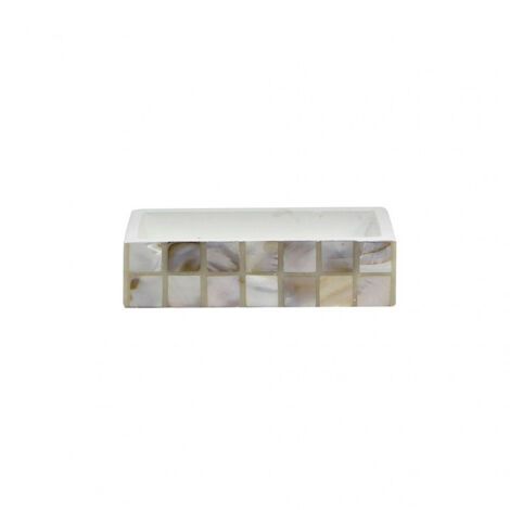 AQUASANIT Perl portasapone poliresina decori mosaico effetto madreperla codice prod: QD9110MA