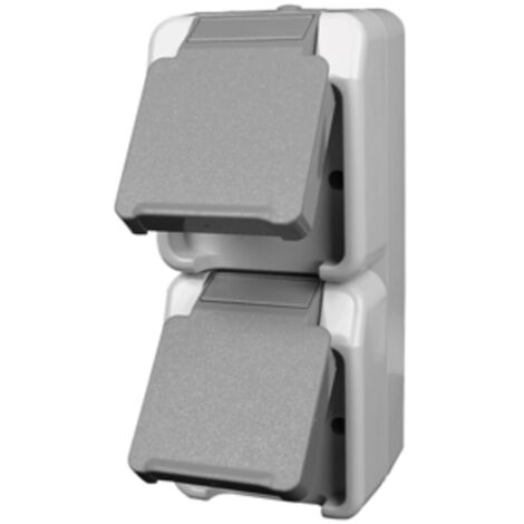 AQUASTAR Prise Schuko double gris clair