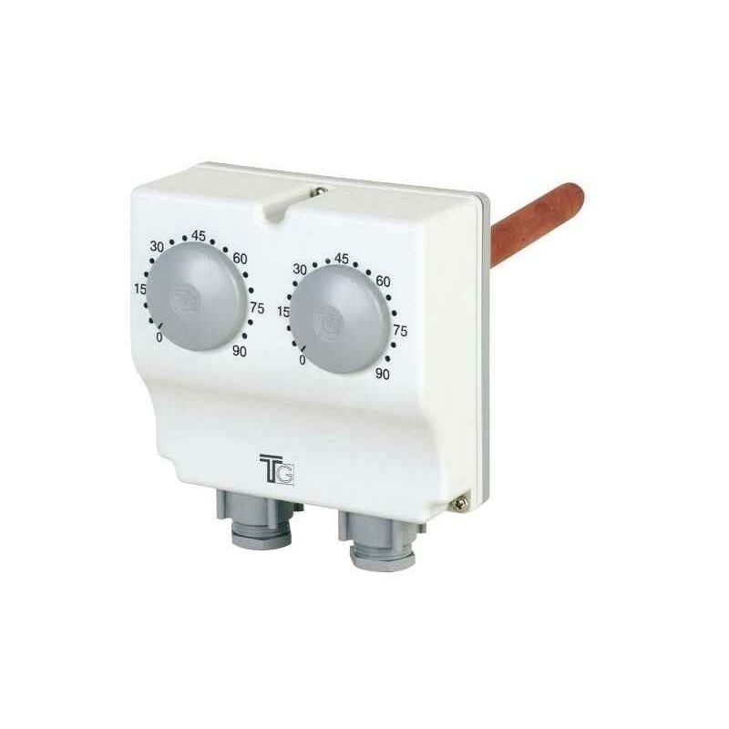 Fantini Cosmi - Aquastat plongeant double régl. ext.0-90°C - régl.ext.30-120°C