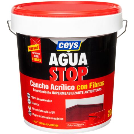 AQUASTOP CAUCHO ACRILICO FIBRA 20K. ROJO