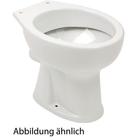 'aquaSu® Stand-WC, Flachspüler, Abgang waagerecht, bodenstehende Toilette, mit Stufe, Standard-Form, mit gängigen WC-Sitzen kompatibel, weiße Sanitärkeramik, 567572