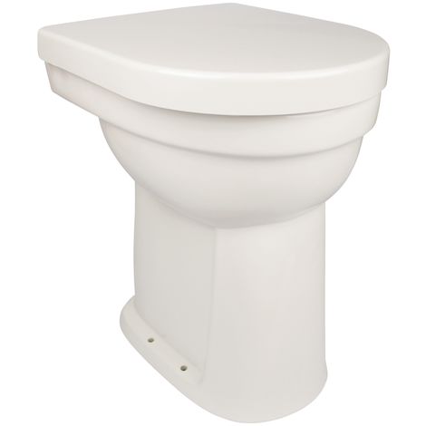 'aquaSu® Stand-WC-Set liDano +10 cm  Erhöhtes WC  Weiß  Inklusive WC-Sitz  Für Senioren und große Menschen  Flachspüler  Abgang innen senkrecht  Bodenstehend  Keramik  02603 1