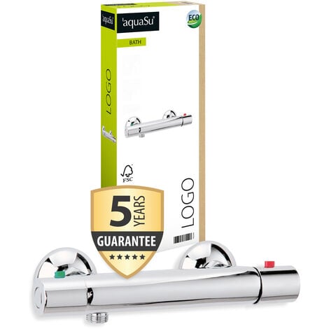 'aquaSu® Thermostat Batterie Logo für Brause, 1 Stück, chrom, 78229 6