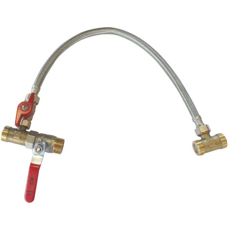 AQUAWATER - 104213 - Kit By-pass Standard con treccia flessibile in acciaio inox EPDM 50 cm - pratico e veloce da installare - Adatto a tipologie di filtri con attacchi 3/4 femmina