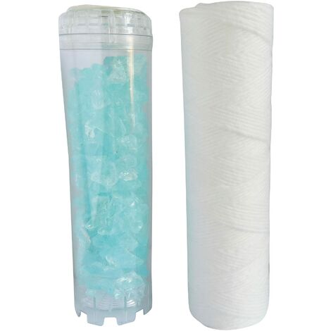AQUAWATER - 105010 - Performance Kit - Set di 2 cartucce: 1 filtro a spirale e 1 per filtrare le impurità dell'acqua. Per vasca standard da 10" - Durata della cartuccia 12 mesi