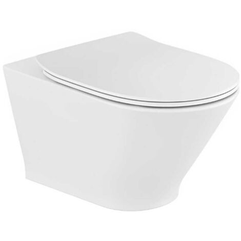 AQUORE 01411 GENOVA Inodoro Suspendido Rimless Blanco Con Tapa - ref: 01411