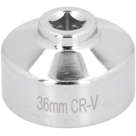 aqxreight Outil de Retrait de clé de Filtre à Huile en Acier Inoxydable, Douille à 6 Points de 36mm pour L'entretien de la Voiture.