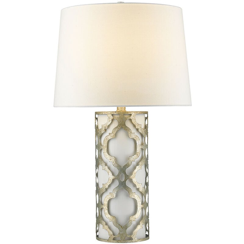 Arabella - 1 Light Table Lamp Silver, E27 - Elstead