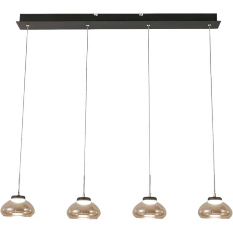 Arabella - Lampada a sospensione 4 luci Fabas Luce - LED 32W - Ambra Design moderno