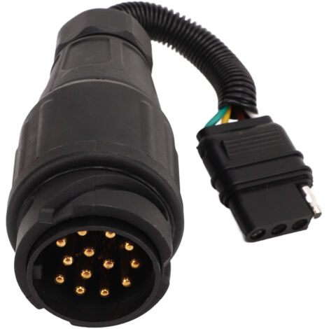 Aramox Anhängerstecker, EU 13-poliger Rundstecker auf US 4-poligen Flachstecker Adapter-Konvertierungsstecker für Wohnmobile.