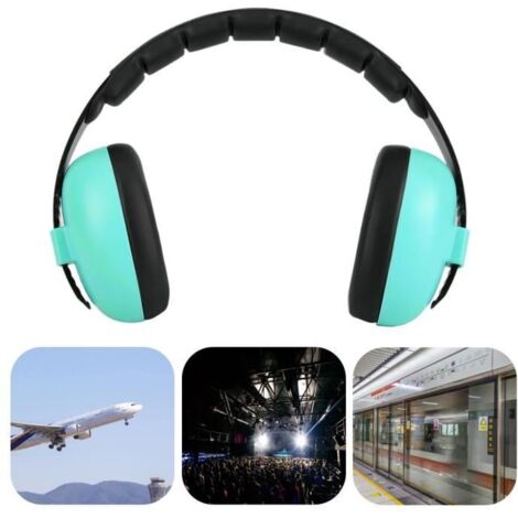 ARAMOX cache-oreilles antibruit Cache-oreilles anti-bruit de conception pliable de protection auditive de sommeil pour bébé (vert)