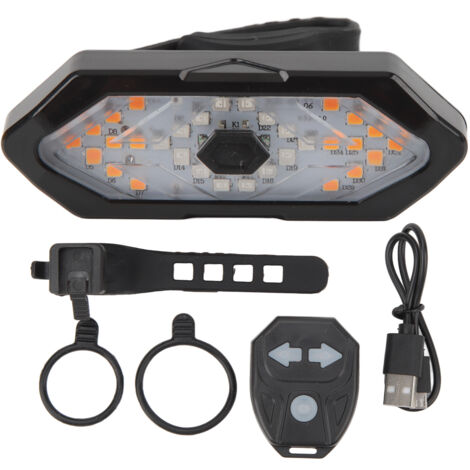 Aramox Clignotants et Feux Arrière de Vélo Rechargeables par USB étanches avec Télécommande sans Fil Avertissement de sécurité Feu Arrière de Vélo pour VTT Vélos de Route.
