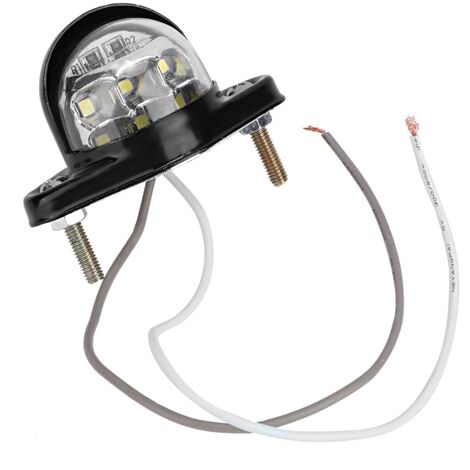 Aramox Lumière de plaque d'immatriculation de voiture, réflecteur de lumière de licence de plaque d'immatriculation 12V 6LED pour camion de remorque de moto.