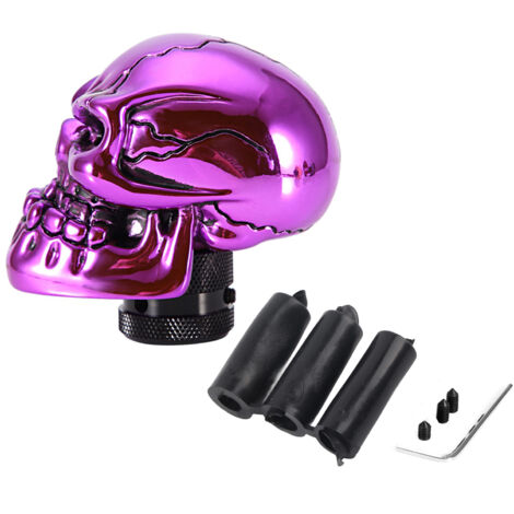 Aramox Schalthebel, Totenkopf-Skelett-Modifizierter Schalthebel Universal-Schalthebel (lila).
