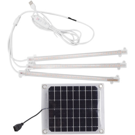 Aramox Solar-Pflanzenlampe, 10W doppelseitige LED-Pflanzenlampe für Innen- und Außenpflanzen, energiesparende Gewächshausbeleuchtung