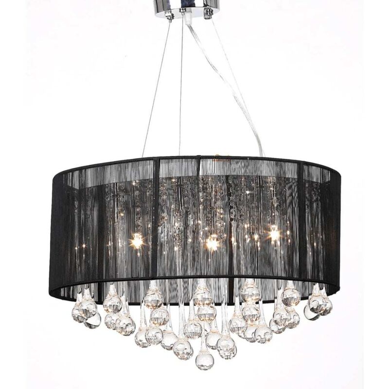 

vidaXL Lámpara Colgante de Techo con 85 Cristales Negros - Negro