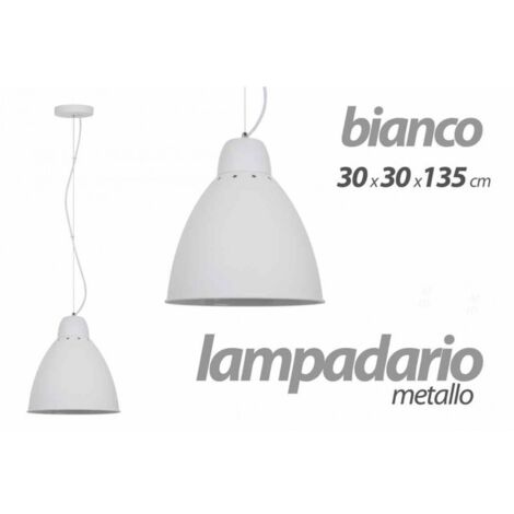 Araña de luces de metal blanco estilo industrial urbano 30 x 30 x 1,35 h