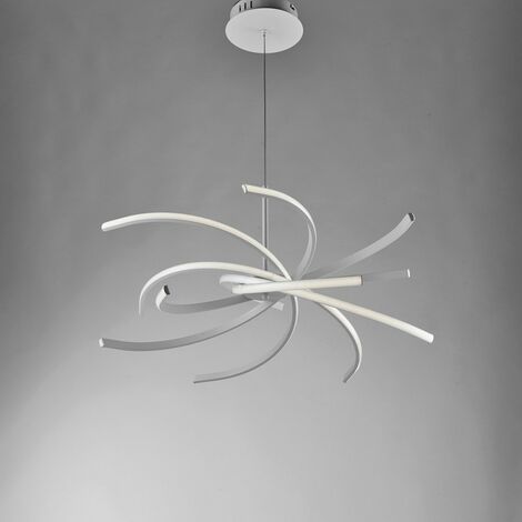 Araña de luces de metal y aluminio LED blanco integrado 70x h150 cm