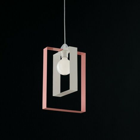 Araña de suspensión moderna en hierro blanco rosa 25xh40 cm