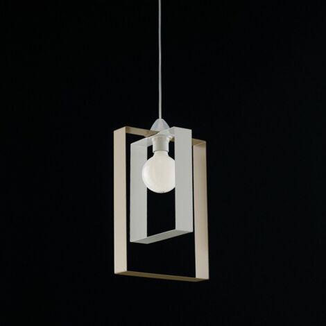 Araña de suspensión moderna en hierro taupe blanco 25x h.40 cm