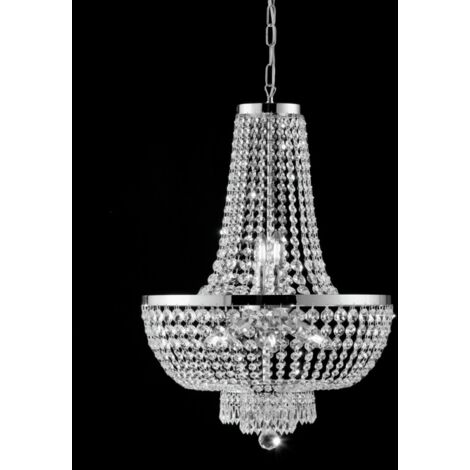 Araña imperial de hierro y latón cromado con ocho luces stass 50x h74 cm