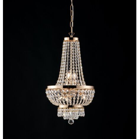 Araña imperial de hierro y latón dorado con cinco luces stass 35x h70 cm