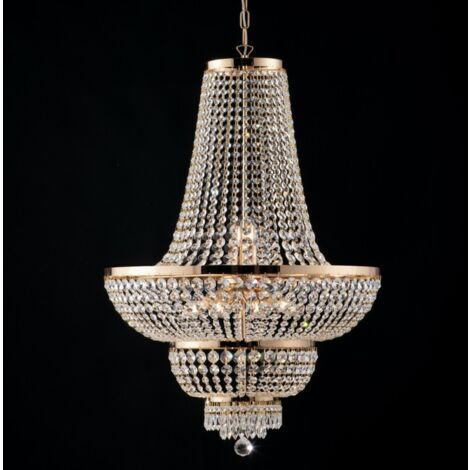 Araña imperial de hierro y latón dorado con diez luces 65x h95 cm