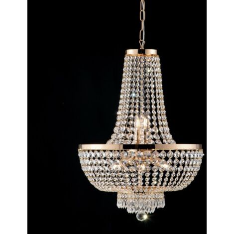 Araña imperial de hierro y latón dorado con ocho luces stass 50x h74 cm