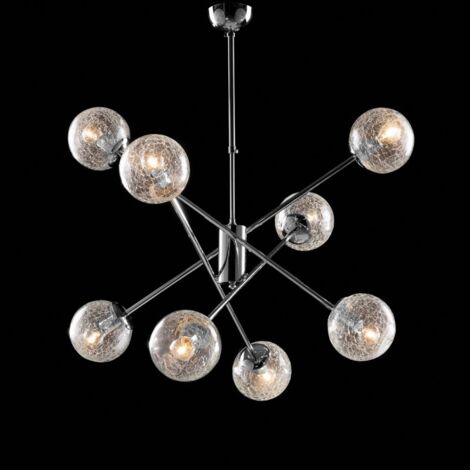 Araña moderna de hierro cromado pulido 8 luces cm 73