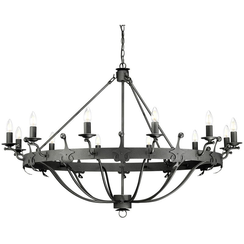 

Elstead Windsor Graphite - Lámpara colgante de 12 luces - Grafito