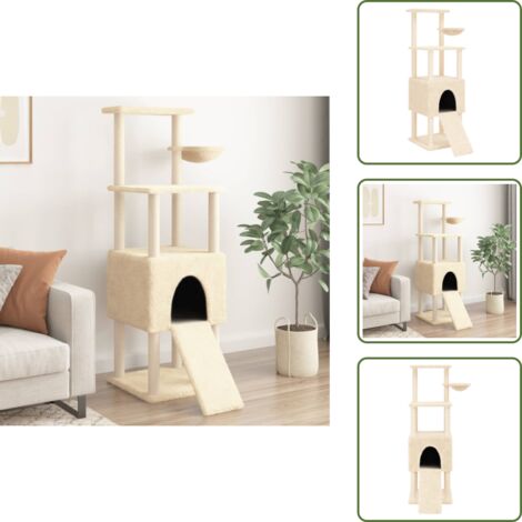 Arañado - vidaXL Rascador para gatos con postes de sisal crema 153 cm - Juego para gatos