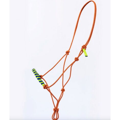 arancio - Cavezza per cavalli in corda regolabile con snodi