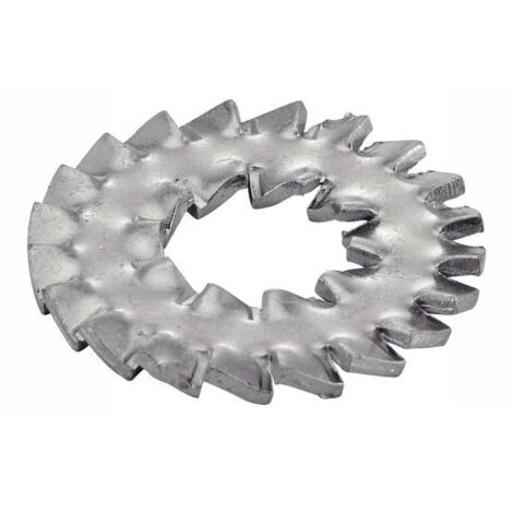 Arandela -Abanico- de doble dentado - Tipo ancho DD - Acero Zn Ø10 mm - Caja de 200