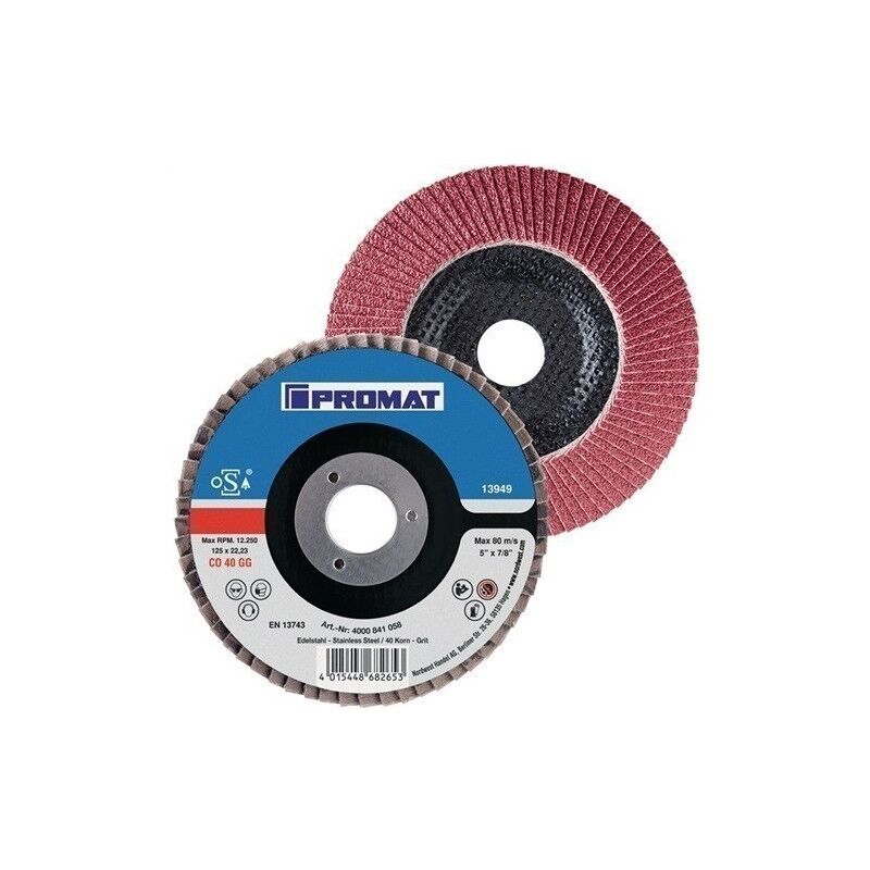 

Disco Abrasivo De Lminas Dim. 125 Mm Granulacin 60 Cnico