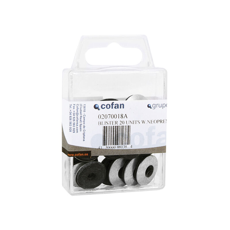 

Arandelas Estanqueidad EPDM Blister Estandar Medida:18 x 5,5 10 Cajas de 20 unidades