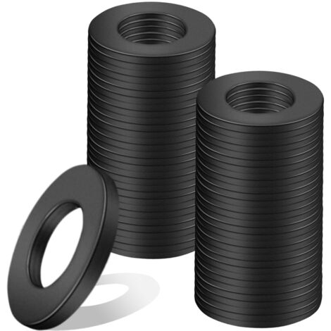 Arandelas M6 x 12 x 1,5 mm Arandelas Planas Negras 50 Piezas Arandelas de Cuerpo Espaciadores Arandelas de Junta de Acero al Carbono para Reparaciones del Hogar Tornillos Varilla Roscada