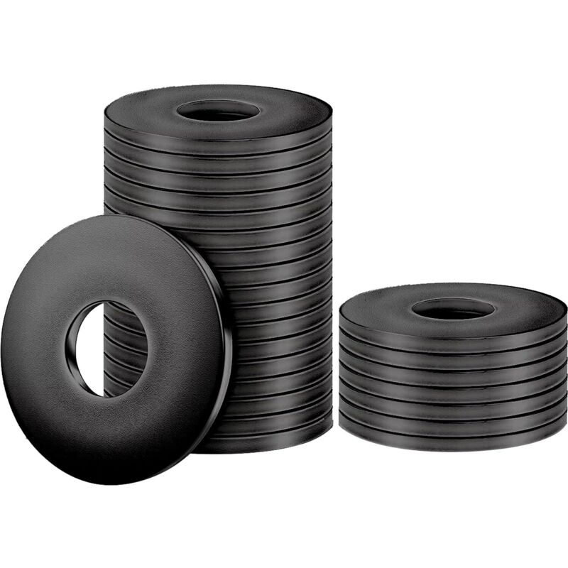Arandelas M6121.5, 100 piezas arandelas grandes de acero inoxidable A2 V2A arandelas en U planas negras inoxidables para tornillos, tuercas y varilla