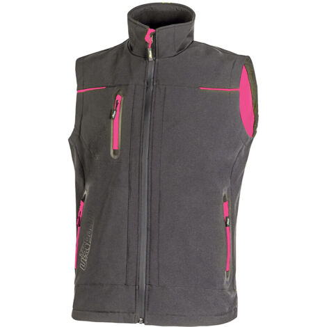 Arbeit-Softshell-Weste ohne Ärmel Damen UNIVERSE - Grau/Fuchsia S
