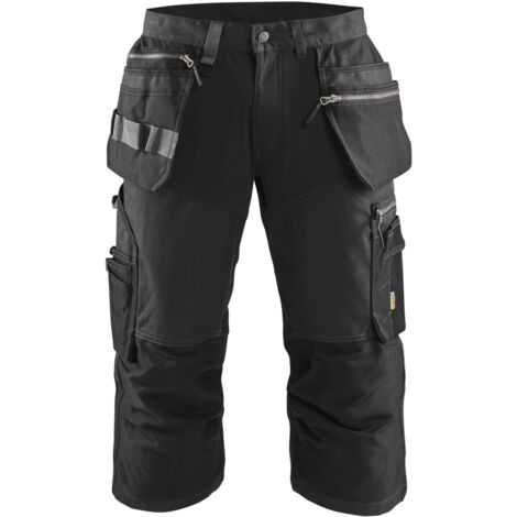 Arbeits-Pantacourt Stretch 1597 – Schwarz L – FR(46) – SE(C52) – Kurz