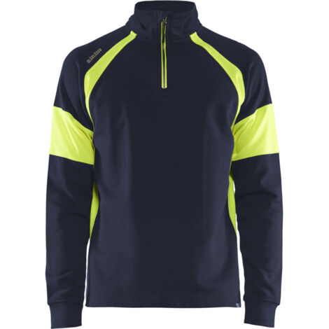 Arbeits-Sweatshirt mit Hochsichtbarkeitsdetails 3550 - Marine/Neongelb XL