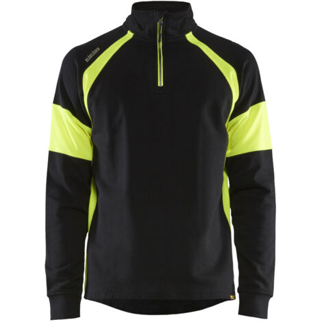Arbeits-Sweatshirt mit Hochsichtbarkeitsdetails 3550 - Schwarz/Neongelb M