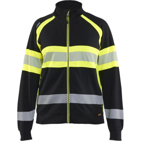 Arbeits-Sweatshirt mit Reißverschluss Hochsichtbarkeit 3505 - Schwarz/Gelb S